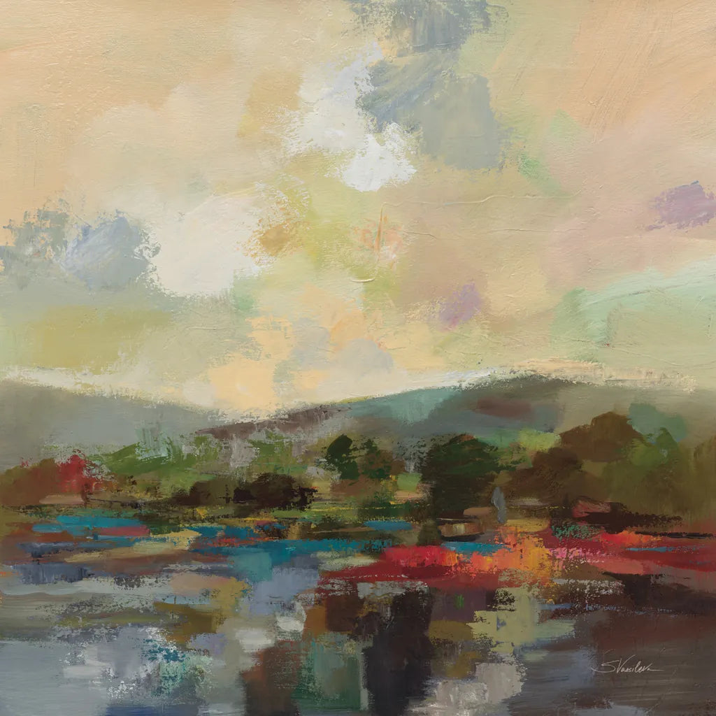 Teal Lake by Silvia Vassileva. SKU 95715a. Archival Giclee Fine art print for wall decor.