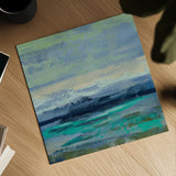Teal Wave II by Silvia Vassileva. Shown as a detailed flat fine art print, highlighting archival giclee quality. Available as an archival giclee rolled canvas, fine art paper, or poster print. SKU 42186a.
