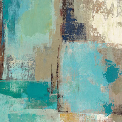 Teal and Aqua Reflections II by Silvia Vassileva. SKU 77944a. Archival Giclee Fine art print for wall decor.