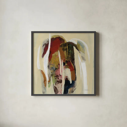 Terracotta Tile II by Silvia Vassileva. Shown in a sleek black glass frame for a contemporary gallery look. Available as an archival giclee rolled canvas, fine art paper, or poster print. SKU 69144a.