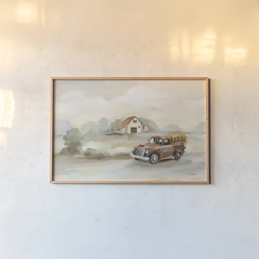 The Old Farm by Silvia Vassileva. shown as a paper print in a natural frame. Available as a archival giclee rolled canvas, fine art paper, or poster print. SKU 70503i.