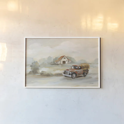 The Old Farm by Silvia Vassileva. shown as a paper print in a white frame. Available as a archival giclee rolled canvas, fine art paper, or poster print. SKU 70503i.