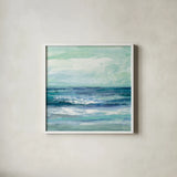 Tide Crop by Silvia Vassileva. Shown in a crisp white glass frame for a clean and minimalist style. Available as an archival giclee rolled canvas, fine art paper, or poster print. SKU 17464a.