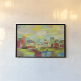 Town by the River by Silvia Vassileva. shown as a paper print in a black flame. Available as a archival giclee rolled canvas, fine art paper, or poster print. SKU 27124i.