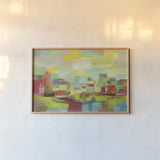 Town by the River by Silvia Vassileva. shown as a paper print in a natural frame. Available as a archival giclee rolled canvas, fine art paper, or poster print. SKU 27124i.
