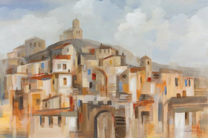 Town on the Hill by Silvia Vassileva. SKU 89038i. Archival Giclee Fine art print for wall decor.