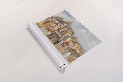 Town on the Hill by Silvia Vassileva. shown as a rolled paper print. Available as archival giclee rolled canvas, fine art paper, or poster print. SKU 89038i.