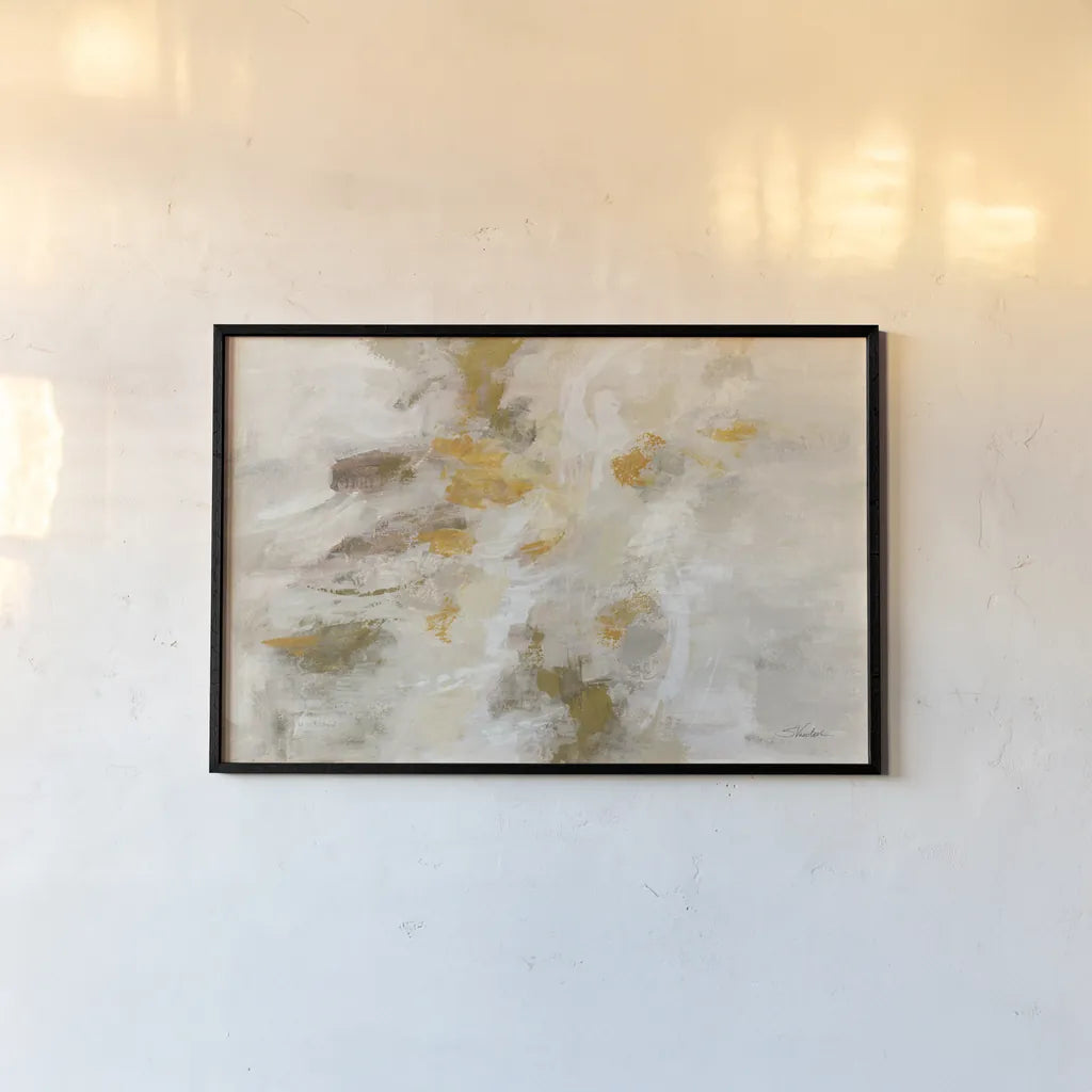 Traces of Gold by Silvia Vassileva. shown as a paper print in a black flame. Available as a archival giclee rolled canvas, fine art paper, or poster print. SKU 84532i.