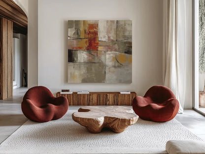 Trajectory by Silvia Vassileva. Shown as extra-large giant wall art in a modern living room. Available as an archival giclee rolled canvas, fine art paper, or poster print. SKU 10108a.
