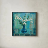 Tranquility I by Silvia Vassileva. Shown in a sleek black glass frame for a contemporary gallery look. Available as an archival giclee rolled canvas, fine art paper, or poster print. SKU 6302a.