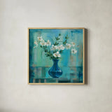 Tranquility I by Silvia Vassileva. Shown in a natural wood glass frame for a timeless modern aesthetic. Available as an archival giclee rolled canvas, fine art paper, or poster print. SKU 6302a.