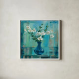 Tranquility I by Silvia Vassileva. Shown in a crisp white glass frame for a clean and minimalist style. Available as an archival giclee rolled canvas, fine art paper, or poster print. SKU 6302a.