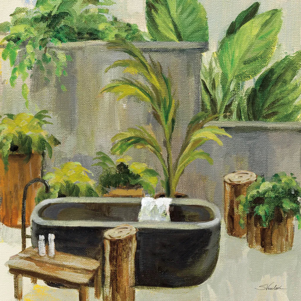 Tropical Bath I by Silvia Vassileva. SKU 83098a. Archival Giclee Fine art print for wall decor.