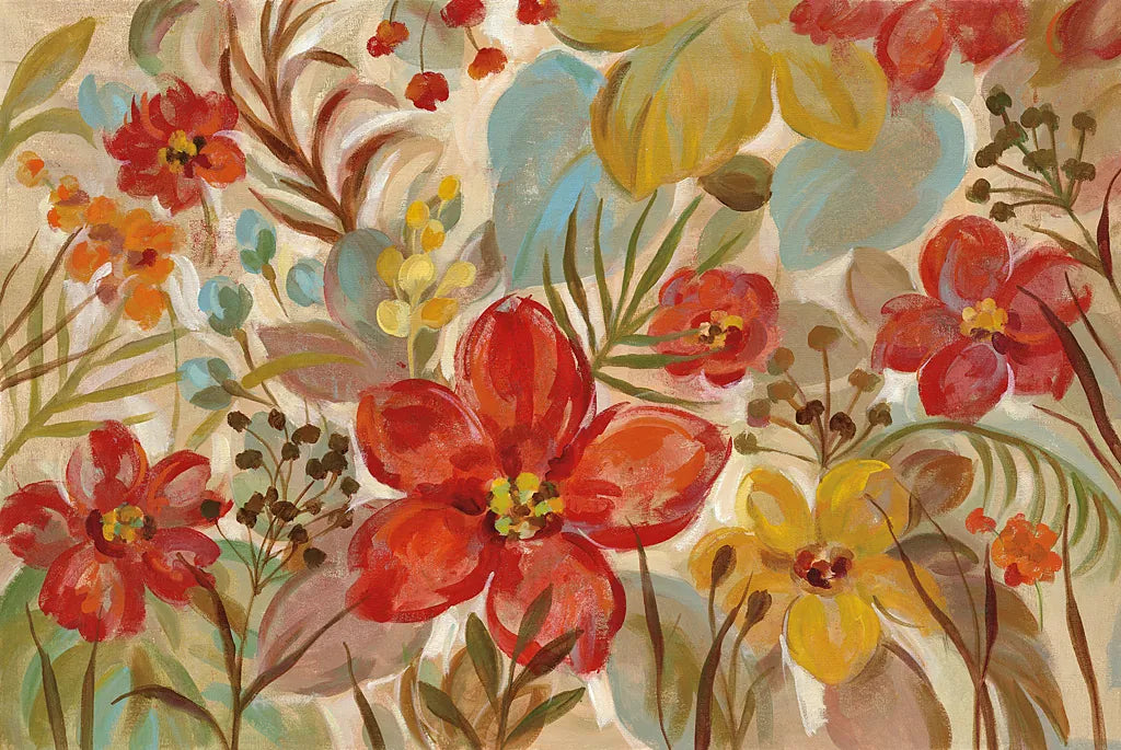 Tropical Flowers by Silvia Vassileva. SKU 30158i. Archival Giclee Fine art print for wall decor.