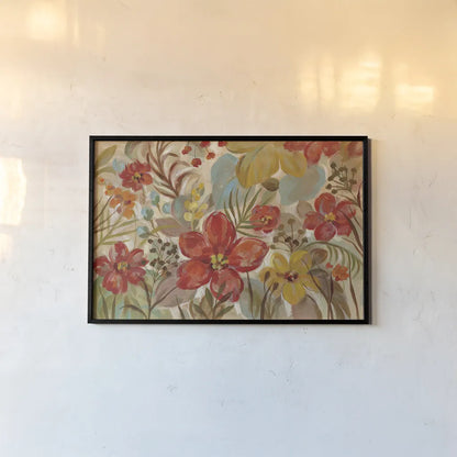 Tropical Flowers by Silvia Vassileva. shown as a paper print in a black flame. Available as a archival giclee rolled canvas, fine art paper, or poster print. SKU 30158i.