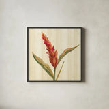 Tropical Garden II by Silvia Vassileva. Shown in a sleek black glass frame for a contemporary gallery look. Available as an archival giclee rolled canvas, fine art paper, or poster print. SKU 66372a.