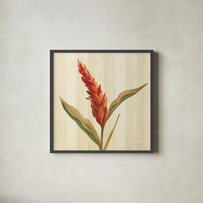 Tropical Garden II by Silvia Vassileva. Shown in a sleek black glass frame for a contemporary gallery look. Available as an archival giclee rolled canvas, fine art paper, or poster print. SKU 66372a.