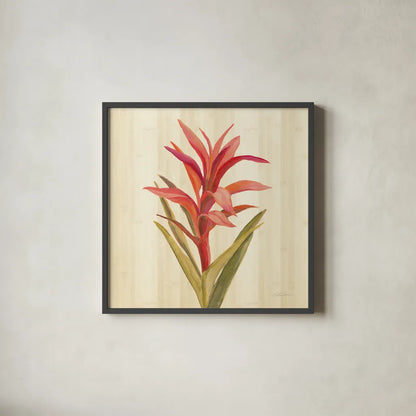 Tropical Garden III by Silvia Vassileva. Shown in a sleek black glass frame for a contemporary gallery look. Available as an archival giclee rolled canvas, fine art paper, or poster print. SKU 66373a.