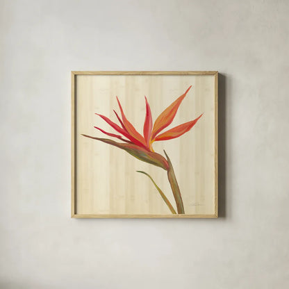 Tropical Garden IV by Silvia Vassileva. Shown in a natural wood glass frame for a timeless modern aesthetic. Available as an archival giclee rolled canvas, fine art paper, or poster print. SKU 66374a.
