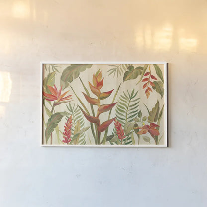 Tropical Garden VII by Silvia Vassileva. shown as a paper print in a white frame. Available as a archival giclee rolled canvas, fine art paper, or poster print. SKU 66377i.