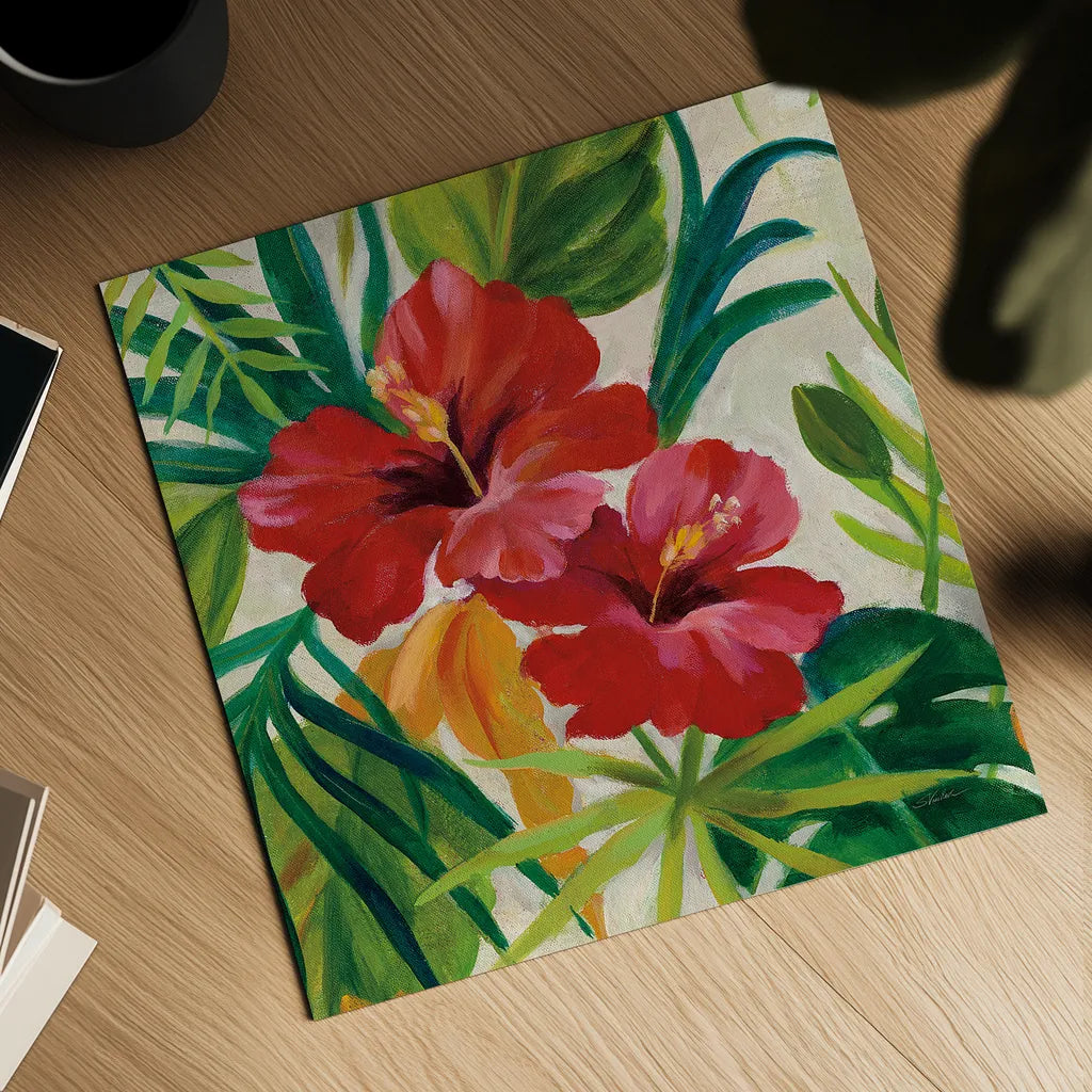 Tropical Jewels II v2 Crop by Silvia Vassileva. Shown as a detailed flat fine art print, highlighting archival giclee quality. Available as an archival giclee rolled canvas, fine art paper, or poster print. SKU 32995a.