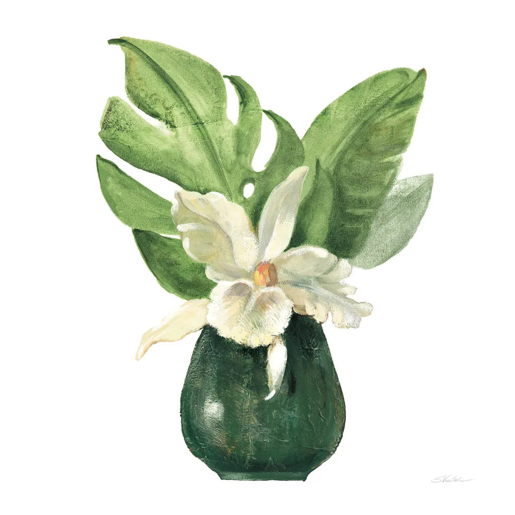 Tropical Leaves I on White by Silvia Vassileva. SKU 50324a. Archival Giclee Fine art print for wall decor.