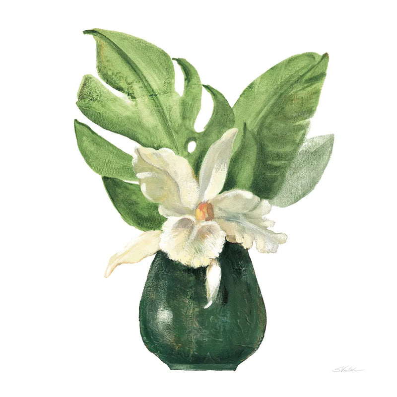 Tropical Leaves I on White by Silvia Vassileva. SKU 50324a. Archival Giclee Fine art print for wall decor.