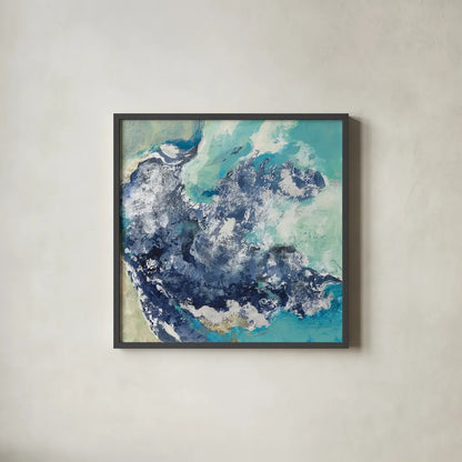 Turquoise by Silvia Vassileva. Shown in a sleek black glass frame for a contemporary gallery look. Available as an archival giclee rolled canvas, fine art paper, or poster print. SKU 65602a.