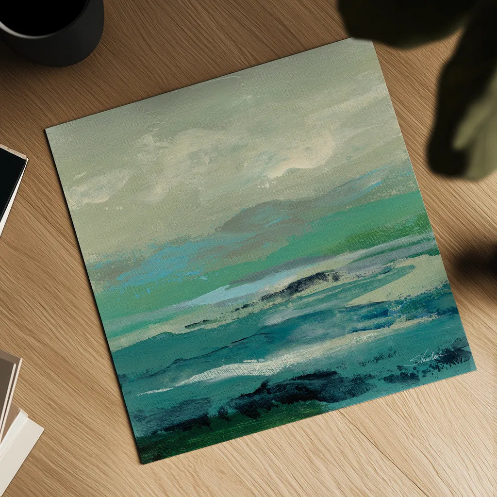 Turquoise Bay II by Silvia Vassileva. Shown as a detailed flat fine art print, highlighting archival giclee quality. Available as an archival giclee rolled canvas, fine art paper, or poster print. SKU 74911a.