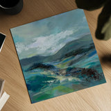 Turquoise Slopes I by Silvia Vassileva. Shown as a detailed flat fine art print, highlighting archival giclee quality. Available as an archival giclee rolled canvas, fine art paper, or poster print. SKU 78735a.