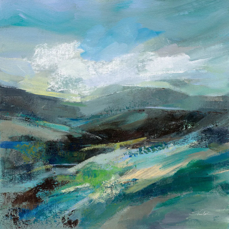 Turquoise Slopes II by Silvia Vassileva. SKU 78736a. Archival Giclee Fine art print for wall decor.