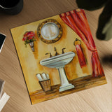 Tuscan Bath IV by Silvia Vassileva. Shown as a detailed flat fine art print, highlighting archival giclee quality. Available as an archival giclee rolled canvas, fine art paper, or poster print. SKU 9967a.