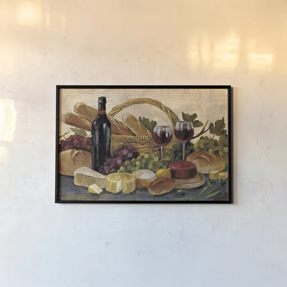 Tuscan Evening Wine Crop by Silvia Vassileva. shown as a paper print in a black flame. Available as a archival giclee rolled canvas, fine art paper, or poster print. SKU 13405i.