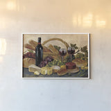 Tuscan Evening Wine Crop by Silvia Vassileva. shown as a paper print in a white frame. Available as a archival giclee rolled canvas, fine art paper, or poster print. SKU 13405i.