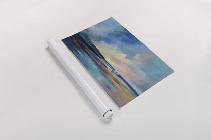 Ultramarine Sea and Sky Crop by Silvia Vassileva. shown as a rolled paper print. Available as archival giclee rolled canvas, fine art paper, or poster print. SKU 59954i.