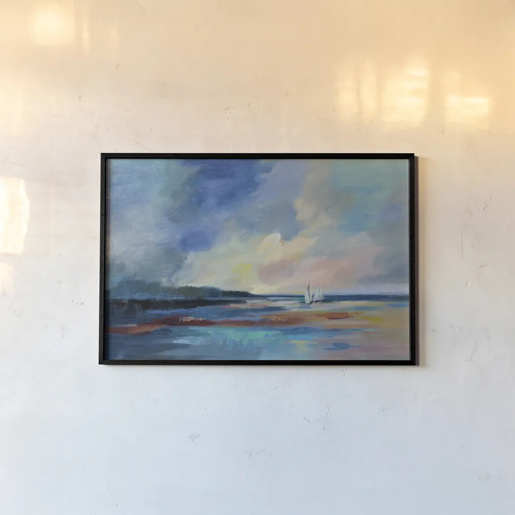 Ultramarine Sea and Sky Crop by Silvia Vassileva. shown as a paper print in a black flame. Available as a archival giclee rolled canvas, fine art paper, or poster print. SKU 59954i.