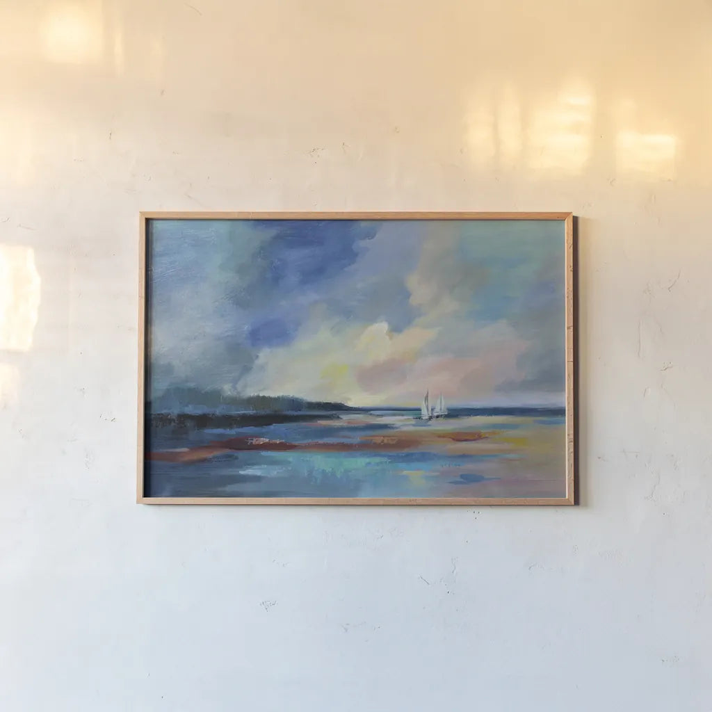 Ultramarine Sea and Sky Crop by Silvia Vassileva. shown as a paper print in a natural frame. Available as a archival giclee rolled canvas, fine art paper, or poster print. SKU 59954i.