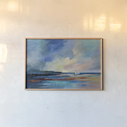 Ultramarine Sea and Sky Crop by Silvia Vassileva. shown as a paper print in a natural frame. Available as a archival giclee rolled canvas, fine art paper, or poster print. SKU 59954i.