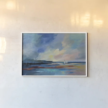 Ultramarine Sea and Sky Crop by Silvia Vassileva. shown as a paper print in a white frame. Available as a archival giclee rolled canvas, fine art paper, or poster print. SKU 59954i.