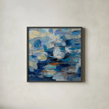 Ultramarine Waves I by Silvia Vassileva. Shown in a sleek black glass frame for a contemporary gallery look. Available as an archival giclee rolled canvas, fine art paper, or poster print. SKU 24574a.