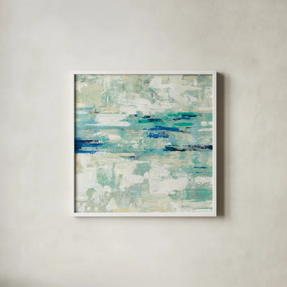 Underwater Reflections II Crop by Silvia Vassileva. Shown in a crisp white glass frame for a clean and minimalist style. Available as an archival giclee rolled canvas, fine art paper, or poster print. SKU 27350a.