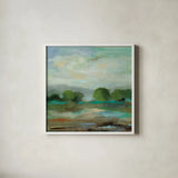 Unexpected Clouds I by Silvia Vassileva. Shown in a crisp white glass frame for a clean and minimalist style. Available as an archival giclee rolled canvas, fine art paper, or poster print. SKU 34103a.