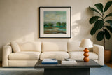 Unexpected Clouds I by Silvia Vassileva. Displayed in a glass frame with matte in a clean modern living room. Available as an archival giclee rolled canvas, fine art paper, or poster print. SKU 34103a.