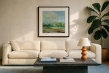 Unexpected Clouds II by Silvia Vassileva. Displayed in a glass frame with matte in a clean modern living room. Available as an archival giclee rolled canvas, fine art paper, or poster print. SKU 34104a.
