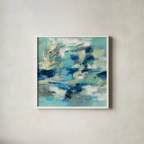 Unexpected Wave by Silvia Vassileva. Shown in a crisp white glass frame for a clean and minimalist style. Available as an archival giclee rolled canvas, fine art paper, or poster print. SKU 46915a.