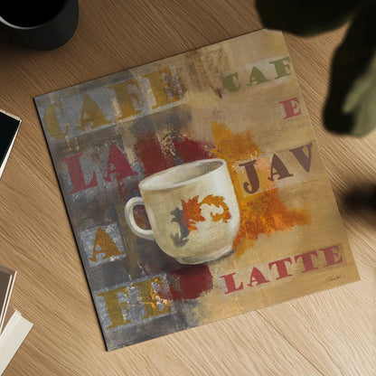 Urban Cafe I by Silvia Vassileva. Shown as a detailed flat fine art print, highlighting archival giclee quality. Available as an archival giclee rolled canvas, fine art paper, or poster print. SKU 4112a.