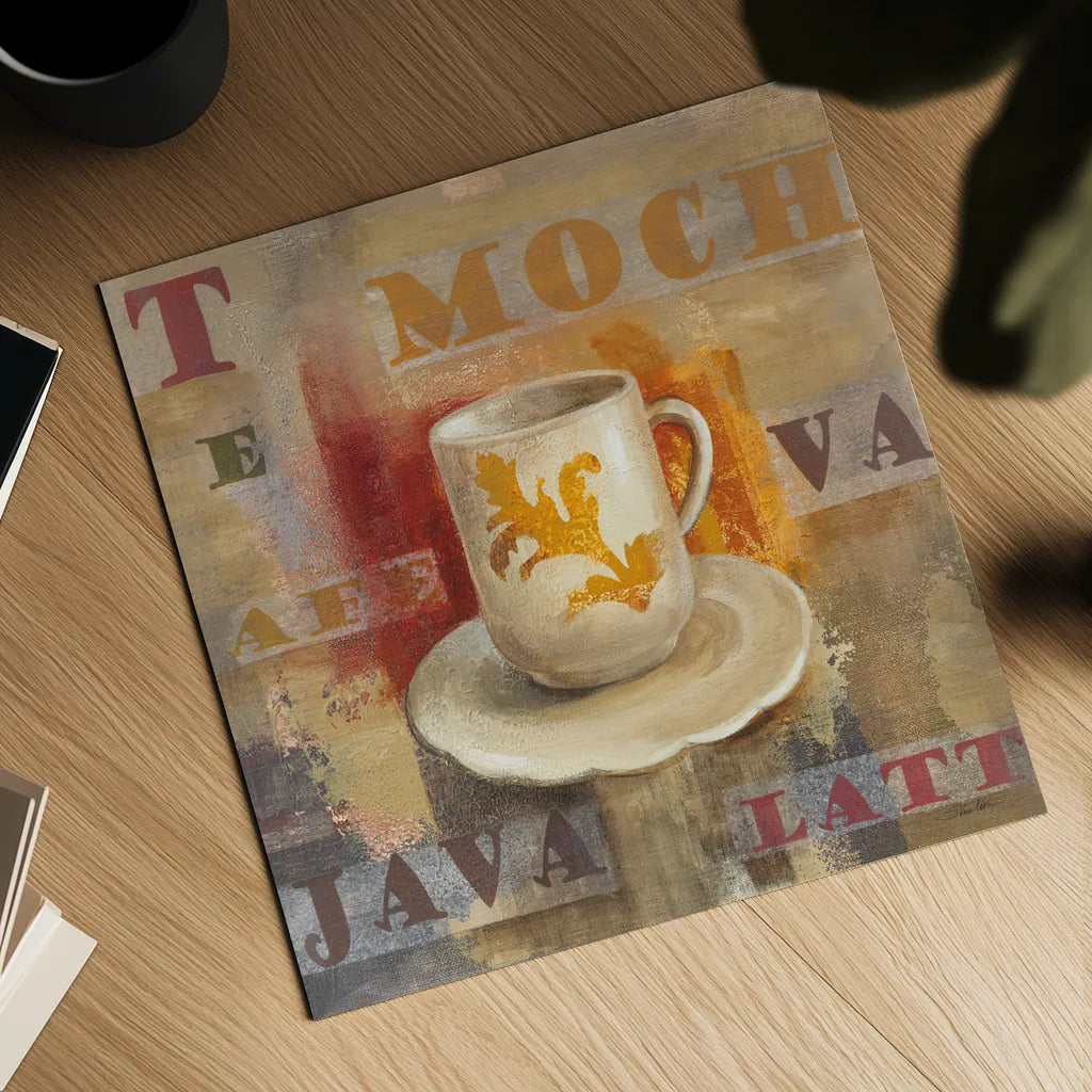 Urban Cafe II by Silvia Vassileva. Shown as a detailed flat fine art print, highlighting archival giclee quality. Available as an archival giclee rolled canvas, fine art paper, or poster print. SKU 4113a.