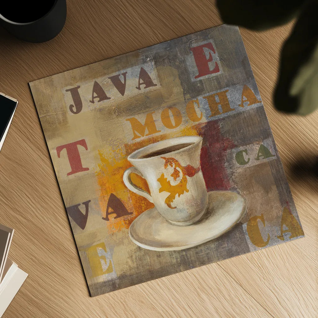 Urban Cafe III by Silvia Vassileva. Shown as a detailed flat fine art print, highlighting archival giclee quality. Available as an archival giclee rolled canvas, fine art paper, or poster print. SKU 4114a.