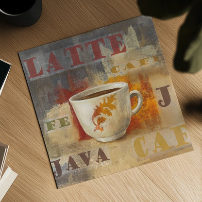 Urban Cafe IV by Silvia Vassileva. Shown as a detailed flat fine art print, highlighting archival giclee quality. Available as an archival giclee rolled canvas, fine art paper, or poster print. SKU 4115a.