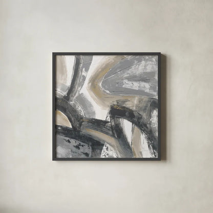 Urban Graffiti I Neutral by Silvia Vassileva. Shown in a sleek black glass frame for a contemporary gallery look. Available as an archival giclee rolled canvas, fine art paper, or poster print. SKU 68063a.